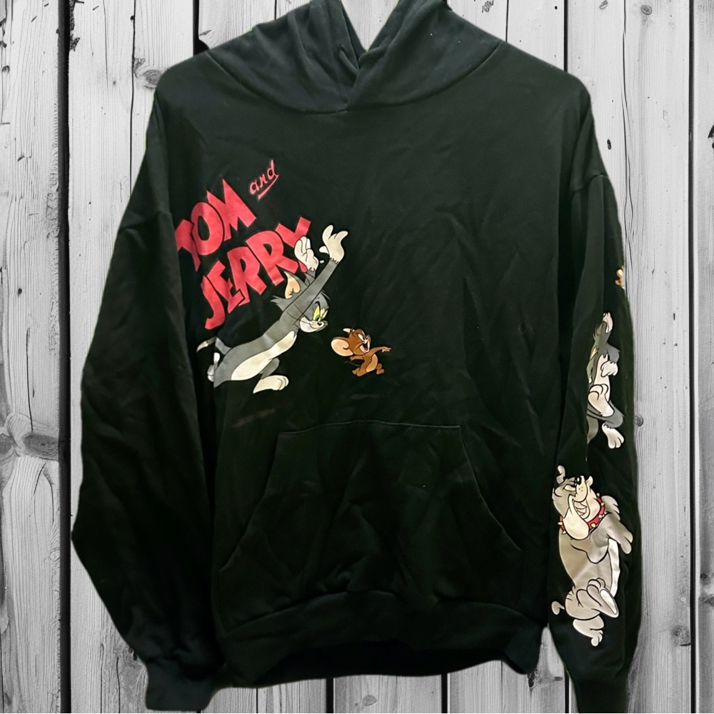 Tom and Jerry  Men’s Graphic Black Hoodie S